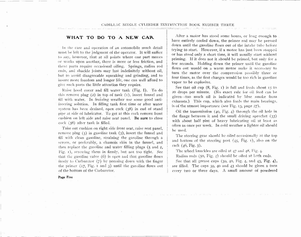 1903 Cadillac Owners Manual Page 20
